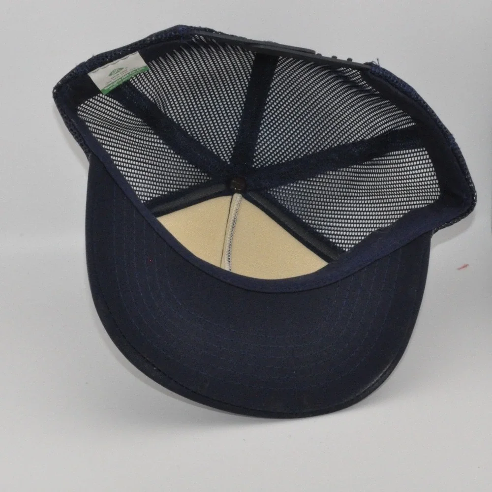 YoungAn Hat Co Trucker Hat OS Navy Blue‎ Excellent B&B Lawn Care Snapback Mesh